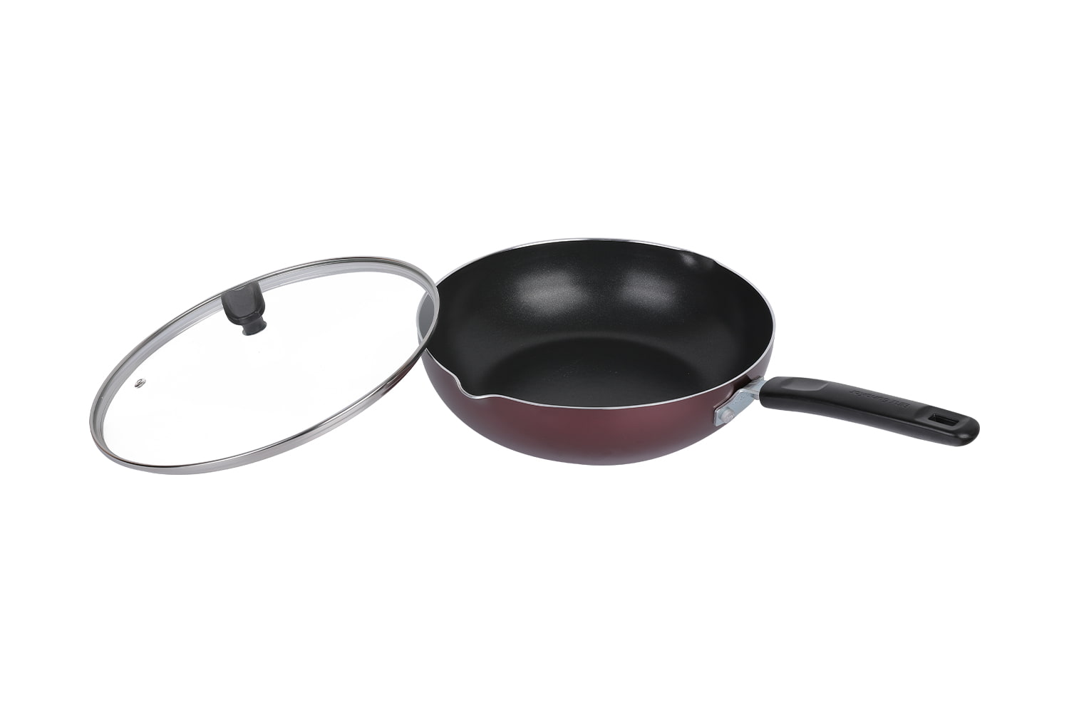 CLB2821D Wok-Dengan tutup kaca 28 wok, Flaming Wok, non-stick wok